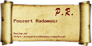 Poszert Radamesz névjegykártya